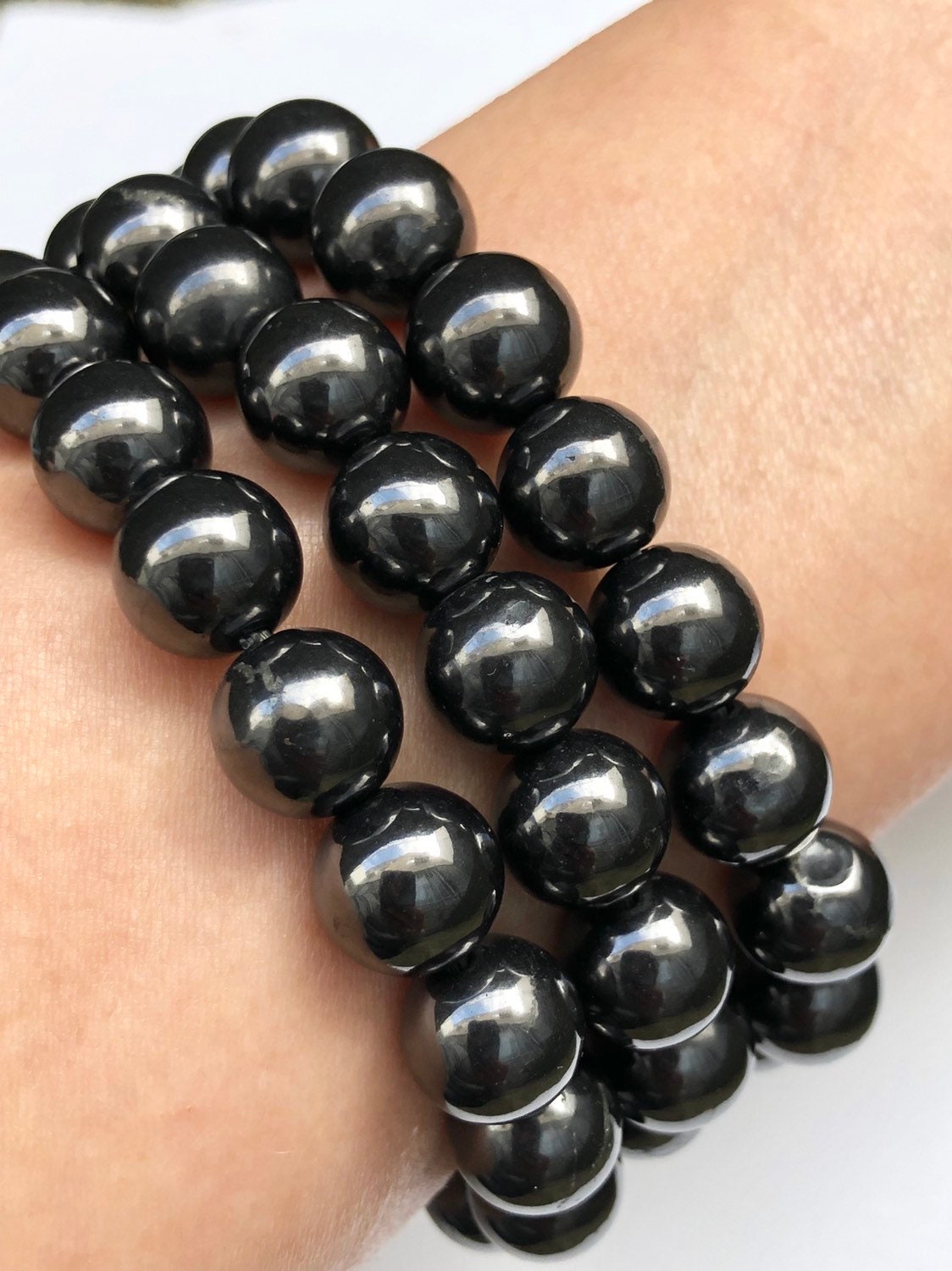 Natural Shungite Bracelet Shungite Bead Bracelet 10mm Bead Etsy