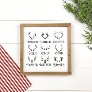 Santa&#39;s Reindeer Sign | Farmhouse Christmas Sign | Rudolph Sign | Santa&#39;s Sleigh | Christmas Mantle | Christmas Decor | Farmhouse Christmas