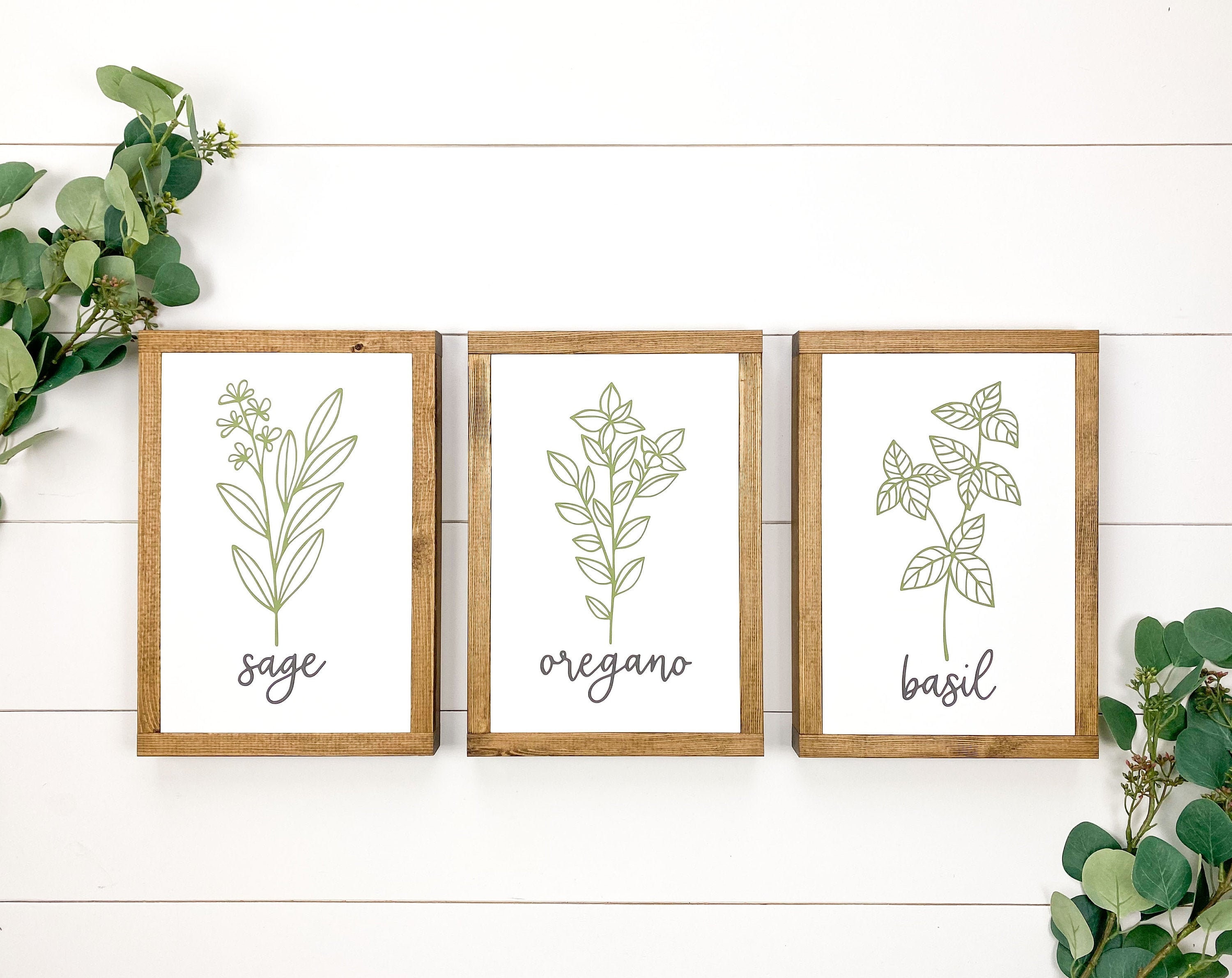 Set of 3 Herb Signs Fresh Herbs Sign Herb Sign Farmhouse Etsy