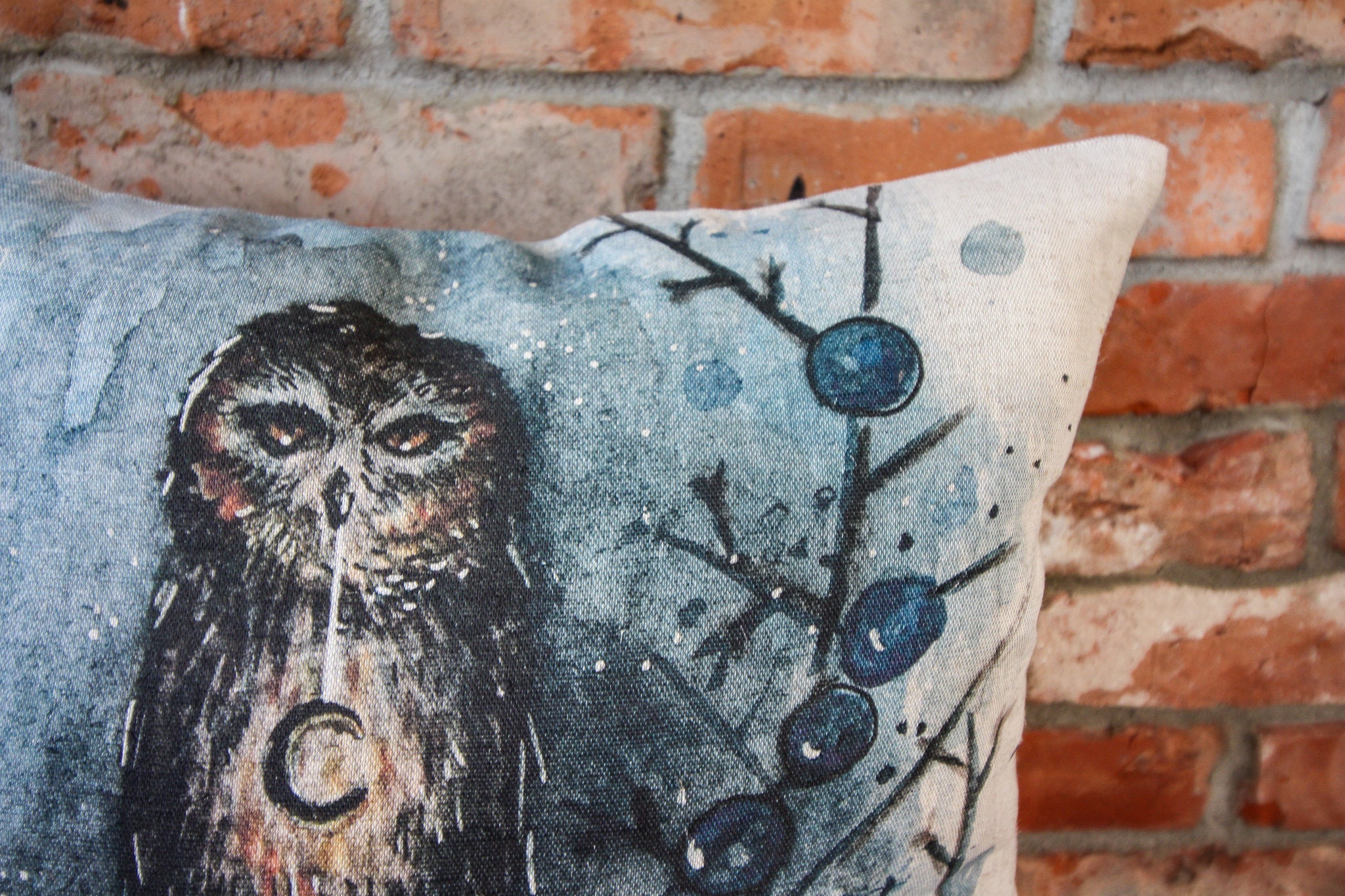 NachtEule Leinen Kissenbezug 18 x 18 45x45cm. Etsy