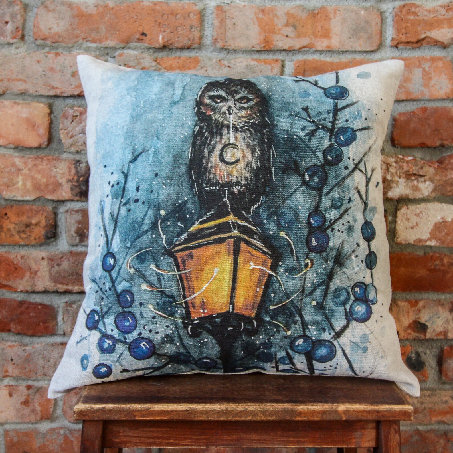 NachtEule Leinen Kissenbezug 18 x 18 45x45cm. Etsy