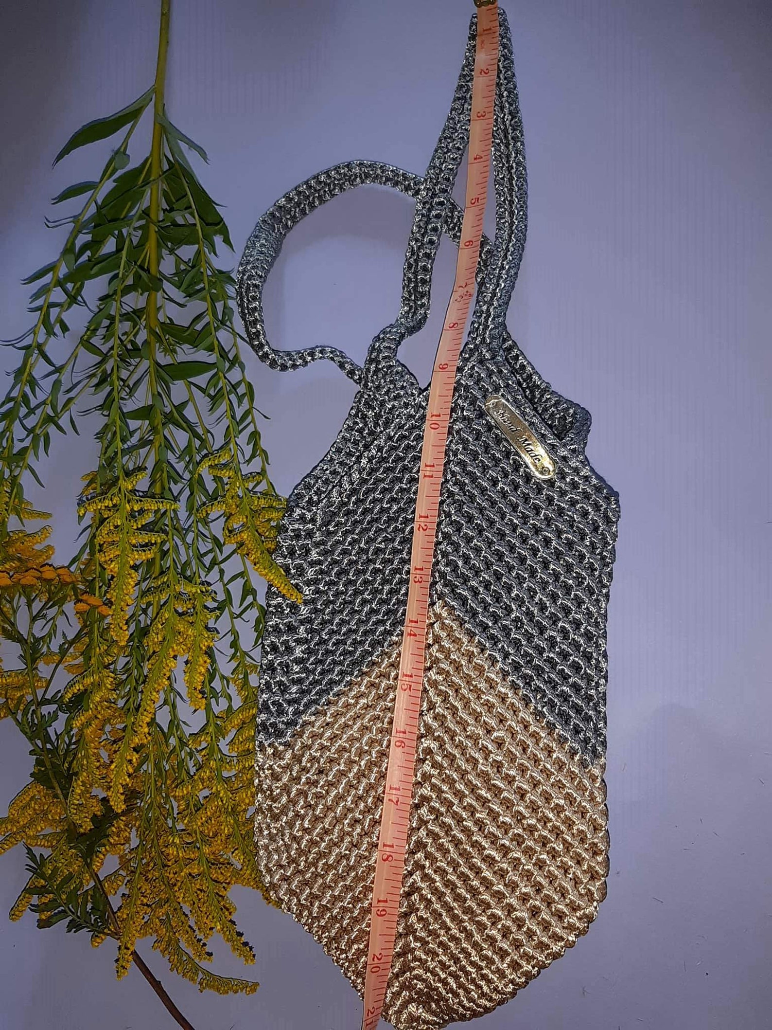 Crochet chevron shoulder bag Etsy