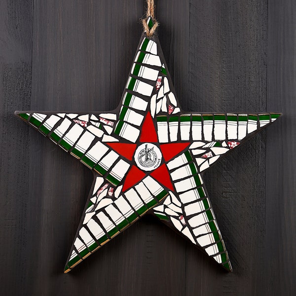 Grande étoile en mosaïque de vaisselle à suspendre / Décoration / Upcycling / Noël / Pique assiette Art