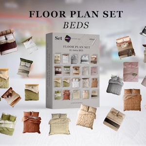 Architectural  Furniture Blocks Set | Modern Floor Plan Pack| Top View furniture for Procreate