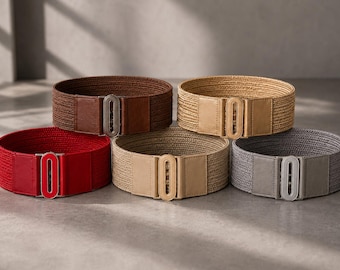 Women Wide Elastic Woven Waist Belt Gold Oval Buckle Stretch Fashion Belt