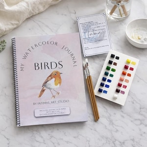 Watercolor Bird Painting Book for Beginners | Step-by-Step Guide with QR Video Tutorials | Paint-Along Art Book on Watercolor Paper