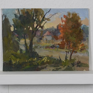 Pintura de paisagem, arte de parede de paisagem, arte de paisagem, pintura a óleo de paisagem, arte de paisagem de outono, paisagem de outono para decoração