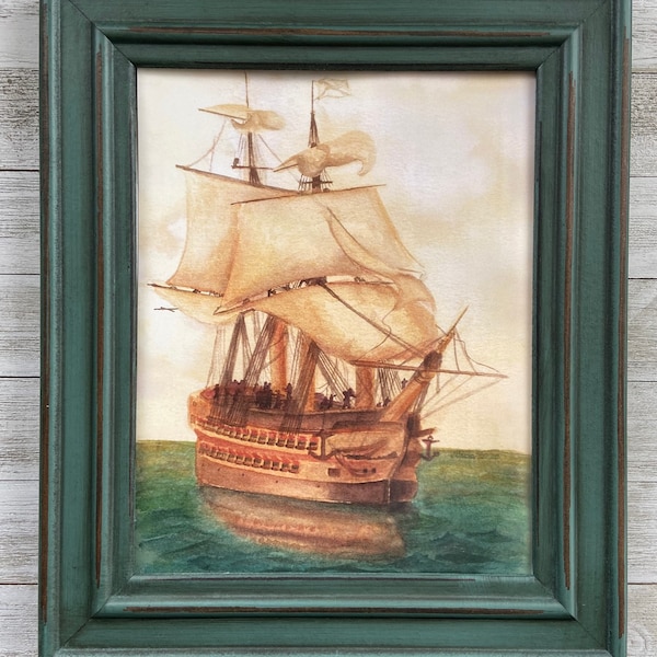 Sailing Ship Print of Watercolor Painting