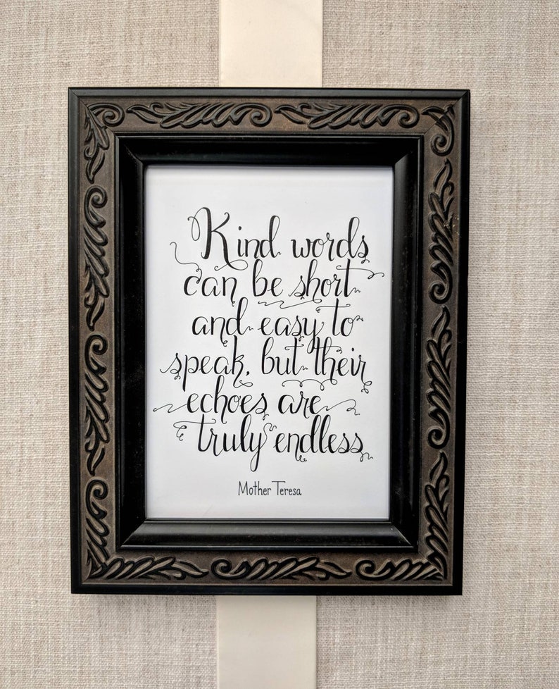 Mother Teresa Quote Kind Words Unique Art Print | Etsy