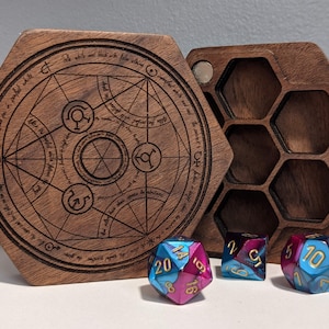 Summoner Dice Vault - Personalized Laser Engraved DnD dice box for Dungeons and Dragons or any RPG