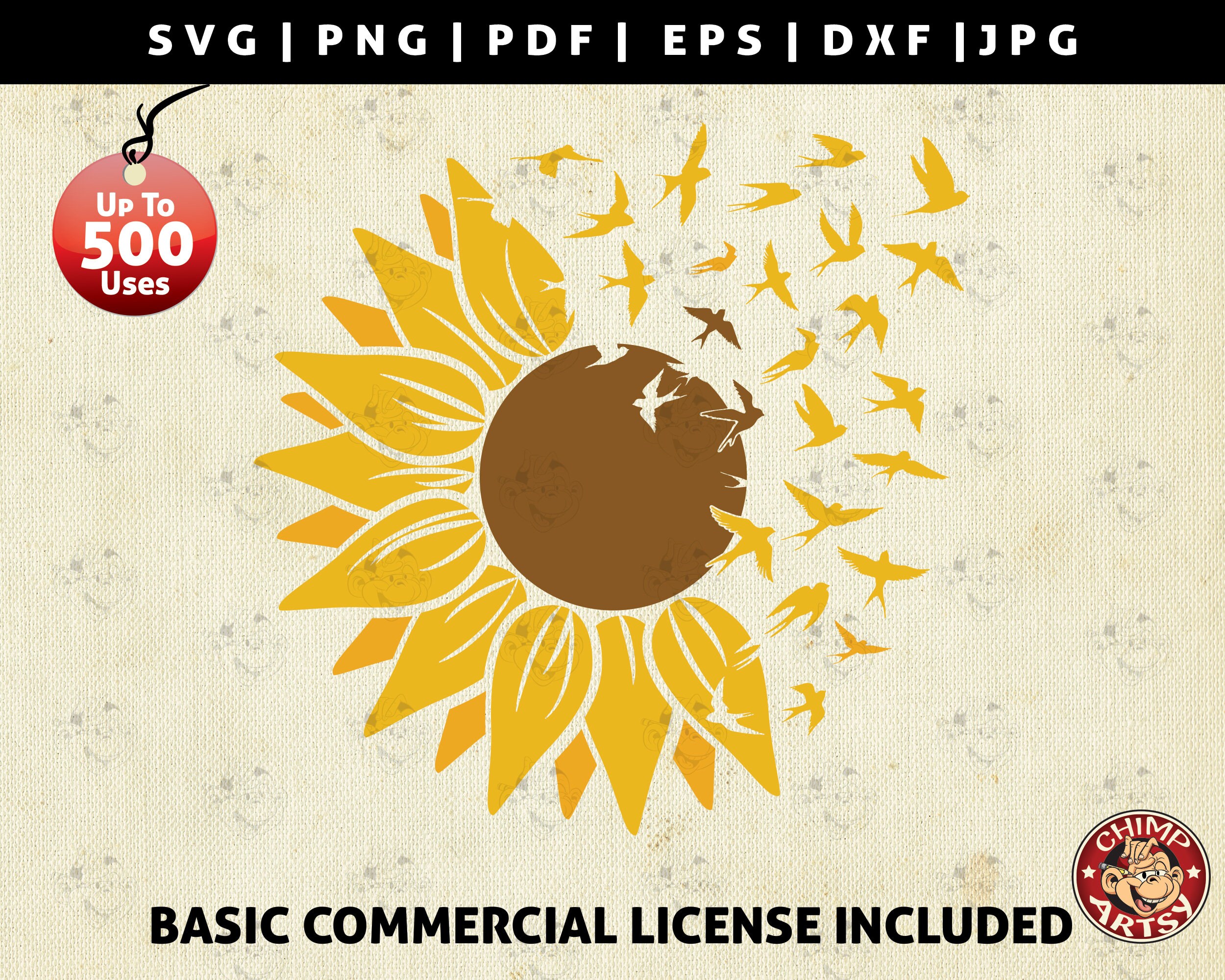 Download Sunflower Swallow Bird Flower Sunflowers Svg Layered Print Graphic Design Decor Art Element Logo Png Dxf Clipart Vector Cut Cutting File
