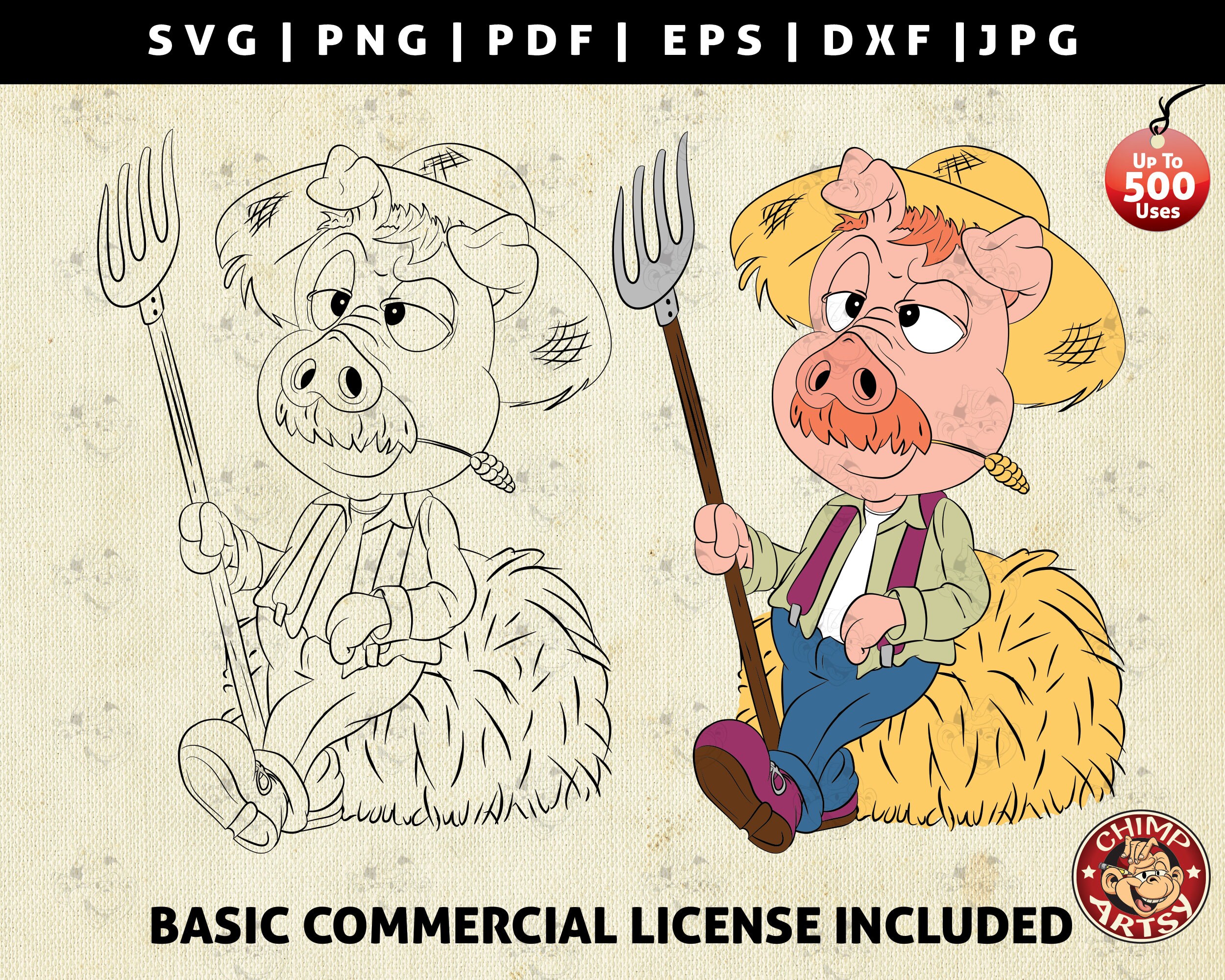Download Farm Animal Life Fresh Pig Svg Layered Print Graphic Decor Art Design Element Logo Svg Png Dxf Clipart Vector Cut File Digital Download