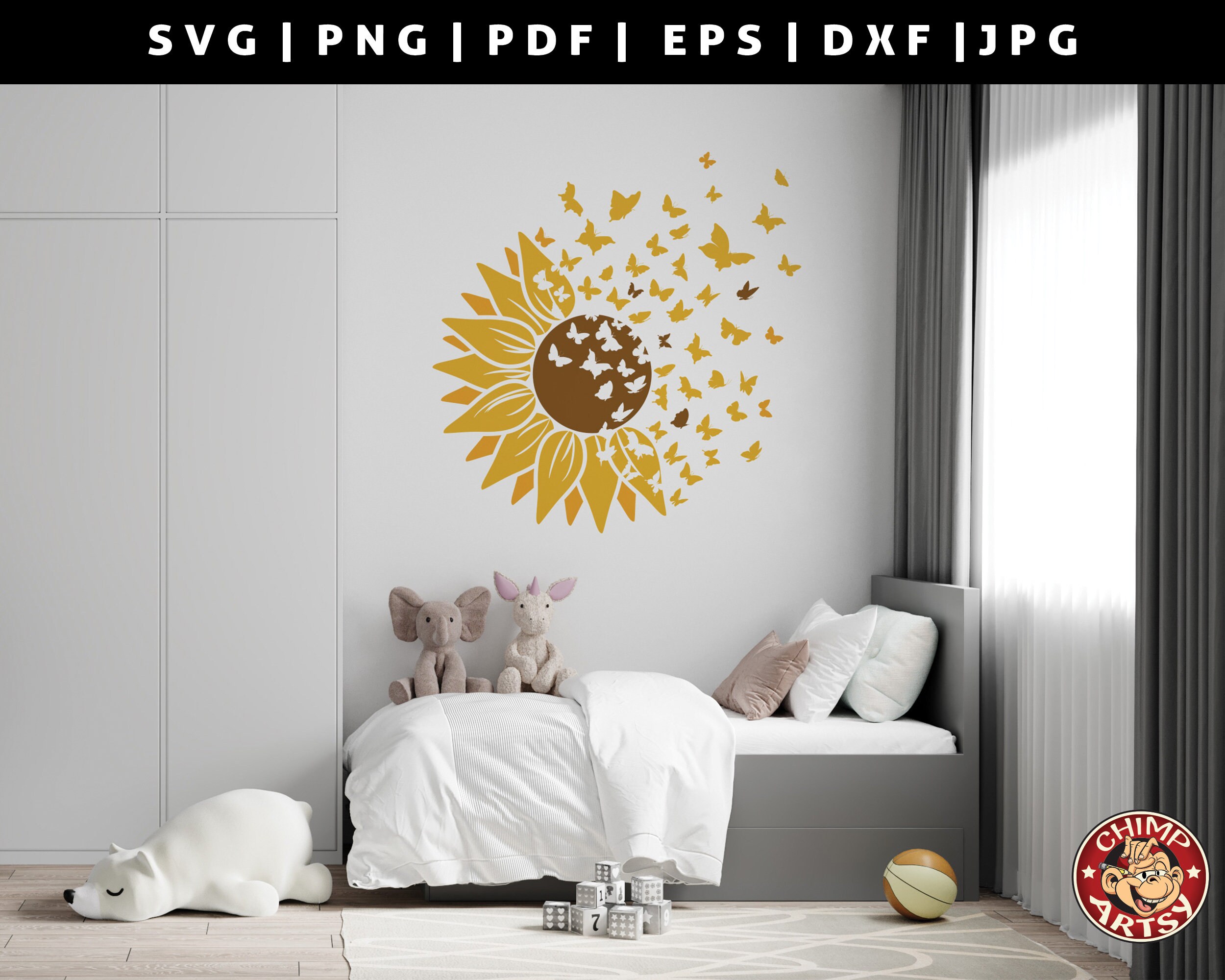Download Sunflower Butterfly Butterflies Sunflowers Svg Layered Print Graphic Design Decor Art Element Logo Png Dxf Clipart Vector Cut Cutting File