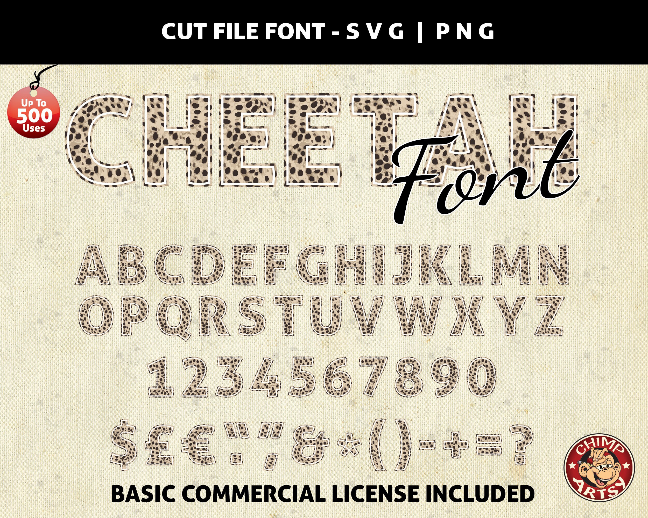 Download Cheetah Print Safari Font Svg Files For Cricut Sublimation Letters Numbers Symbols Graphic Design Elements Art Clipart Vector Cricut Svg Png