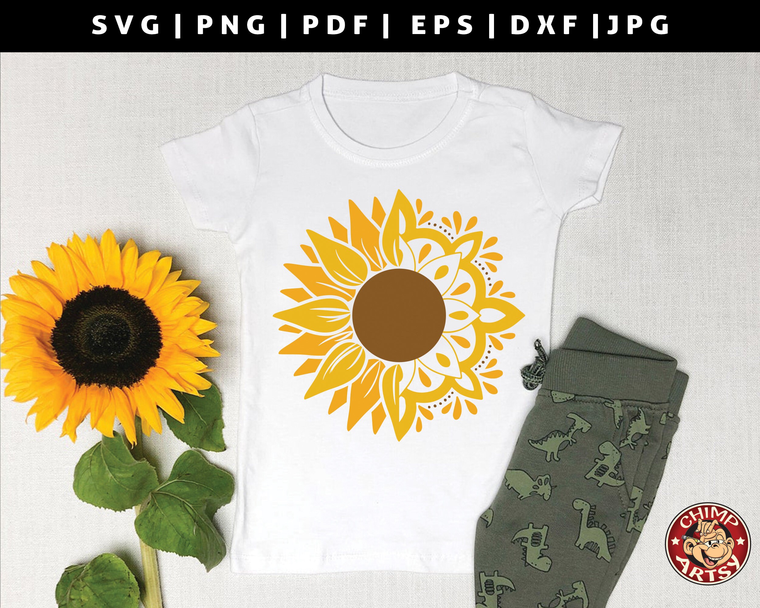 Download Sunflower Mandala Svg Flower Popular Sunflower Clipart Layered Print Graphic Design Elements Decor Art Vector Cricut Svg Png Eps Dxf