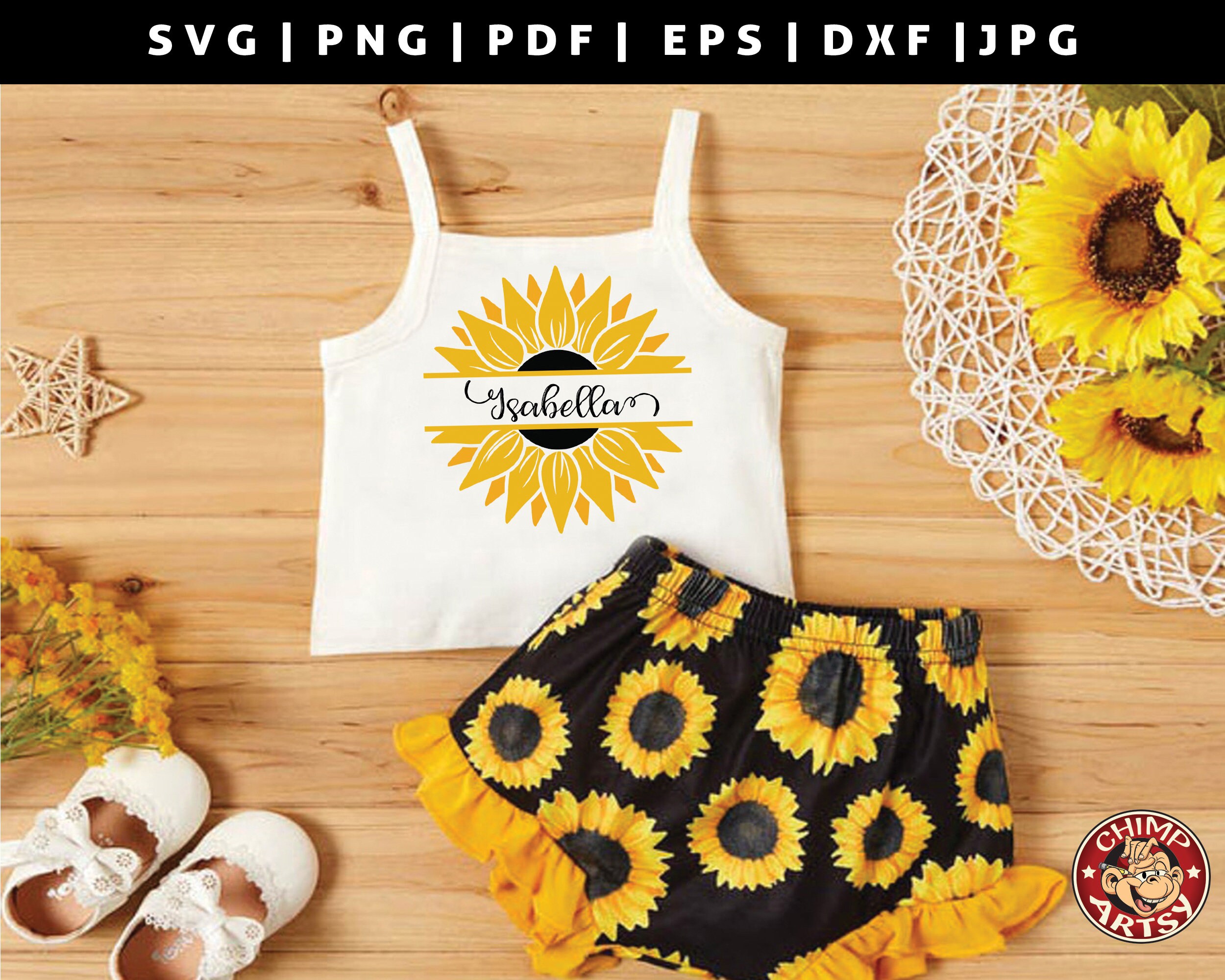 Free Free Sunflower Split Monogram Svg SVG PNG EPS DXF File