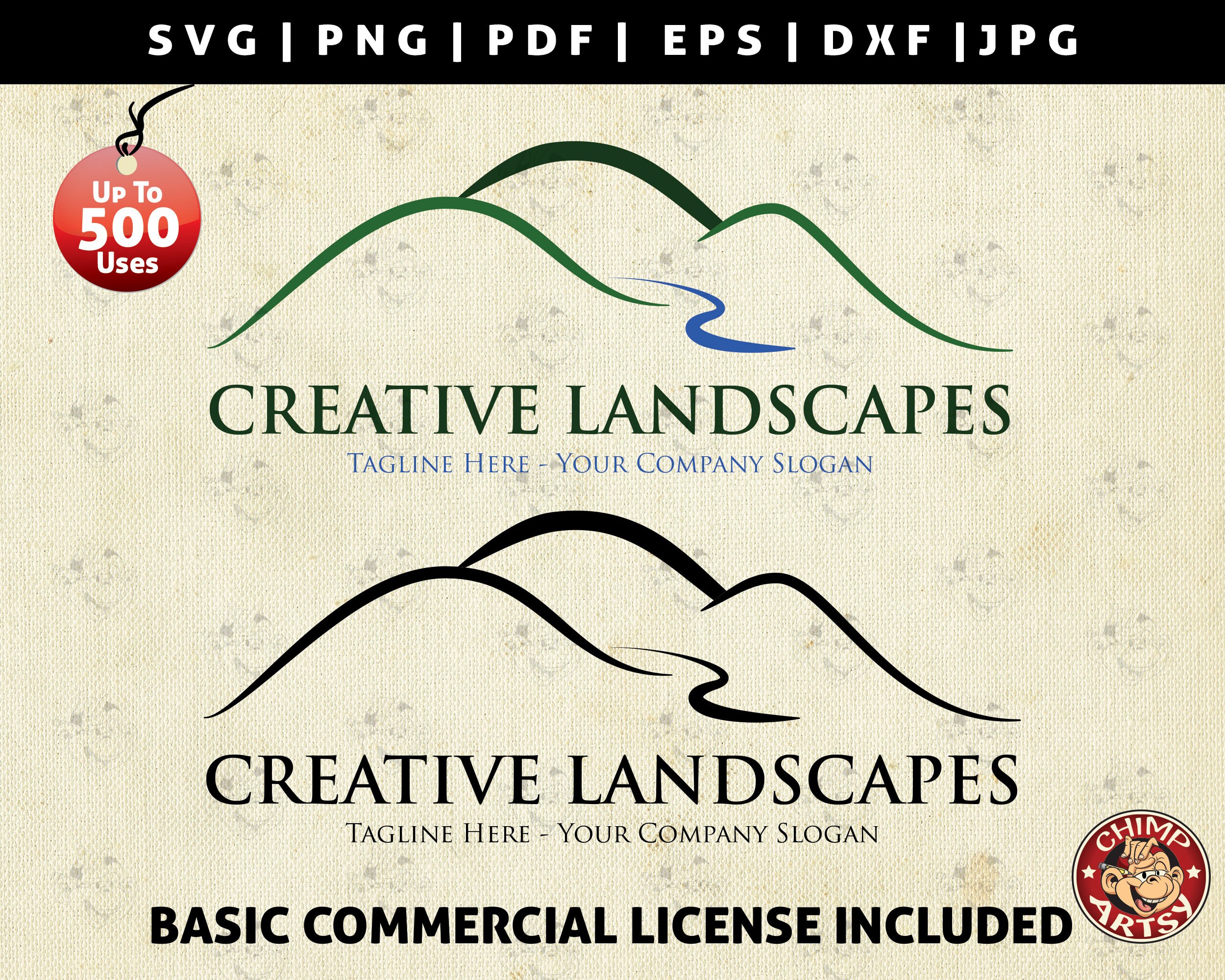 Download Landscaping Company Logos Svg Mountain Hills River Gardening Landscape Gardener Minimal Logo Design Svg Png Dxf Clipart Vector Cut File