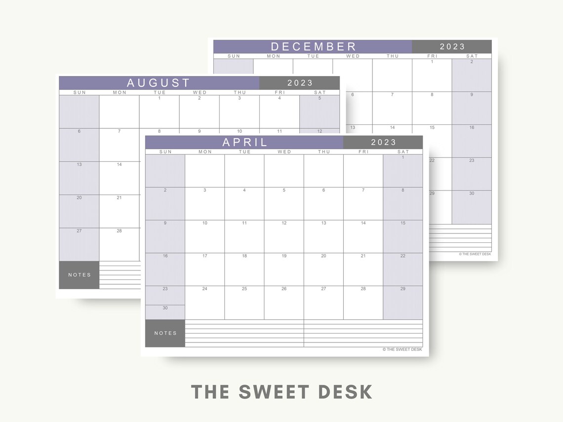 PRINTABLE CALENDAR 2023 Excel Template 2023 Calendar Etsy Canada