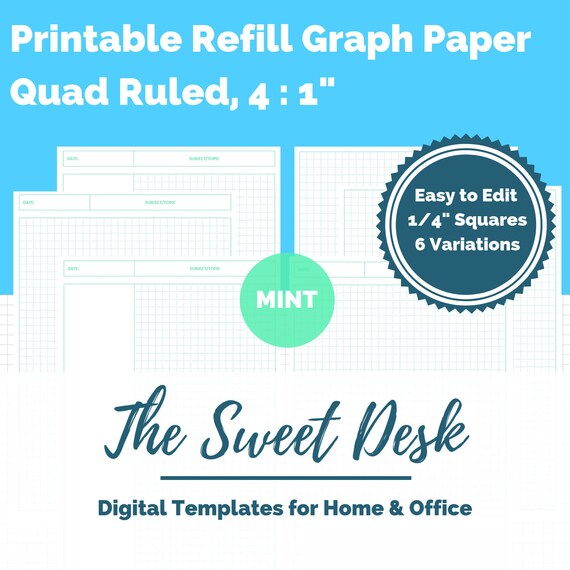 printable graph paper quad ruled excel graph paper editable grid paper mint quad ruled graph paper
