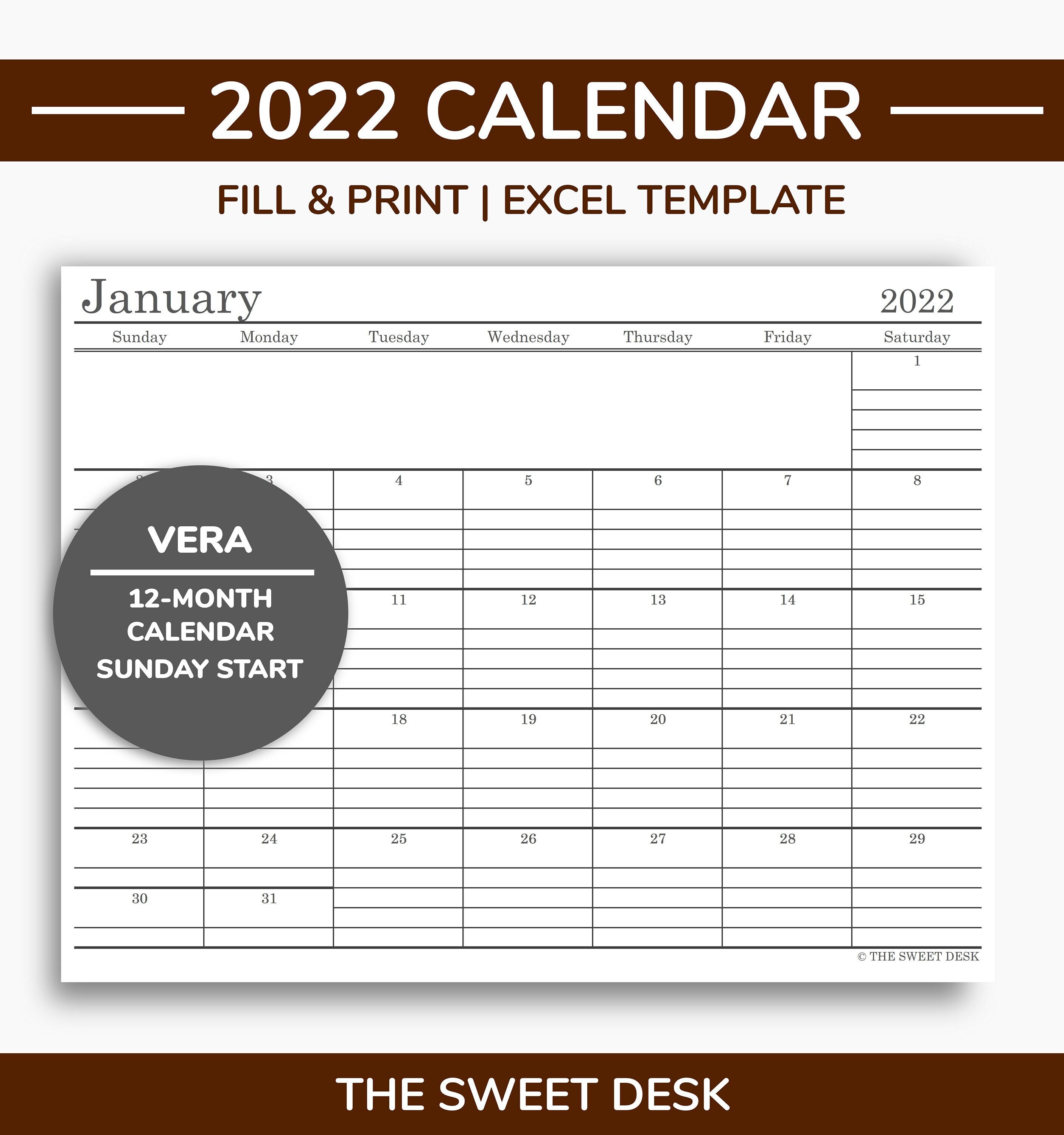 2022 calendar planner philippines excel free printable templates 2022