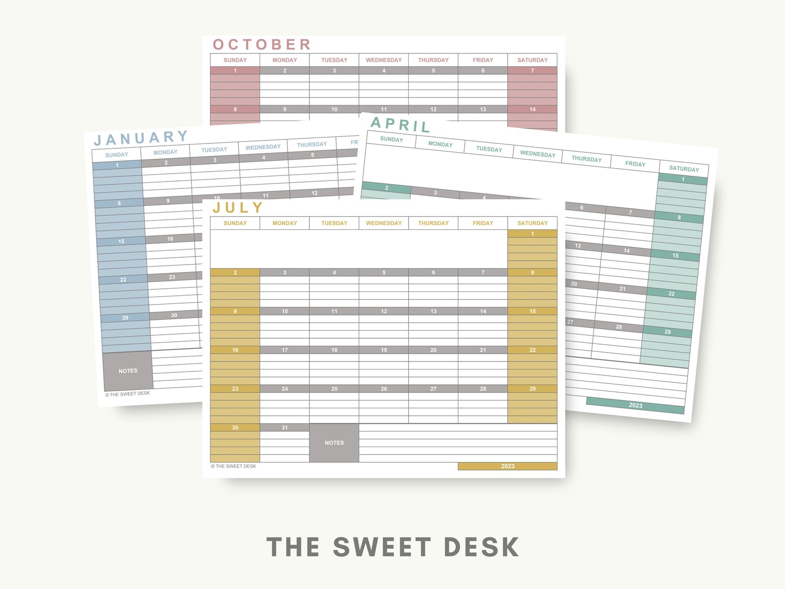 PRINTABLE Calendar 2023 Excel Template ACADEMIC Monthly - Etsy