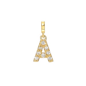 Small Diamond Initial Charm Pendant