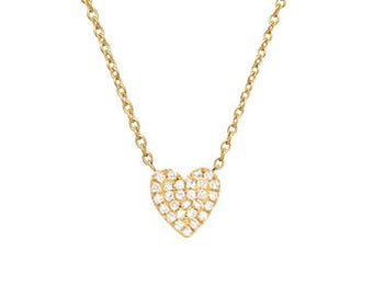 Pave Diamond Heart Necklace