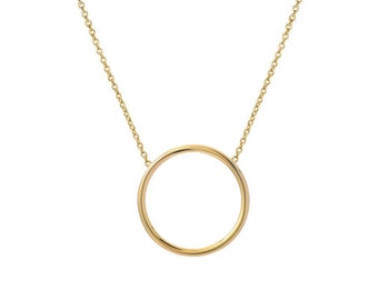 14k Gold Circle Necklace