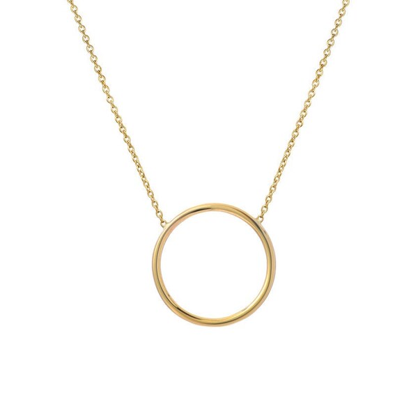 14k Gold Circle Necklace - Etsy