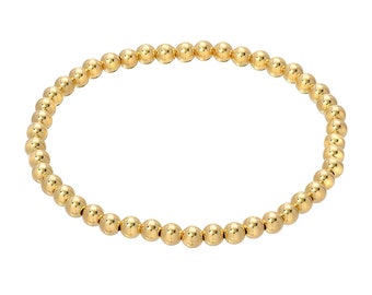14k Gold 4mm Beaded Bracelets