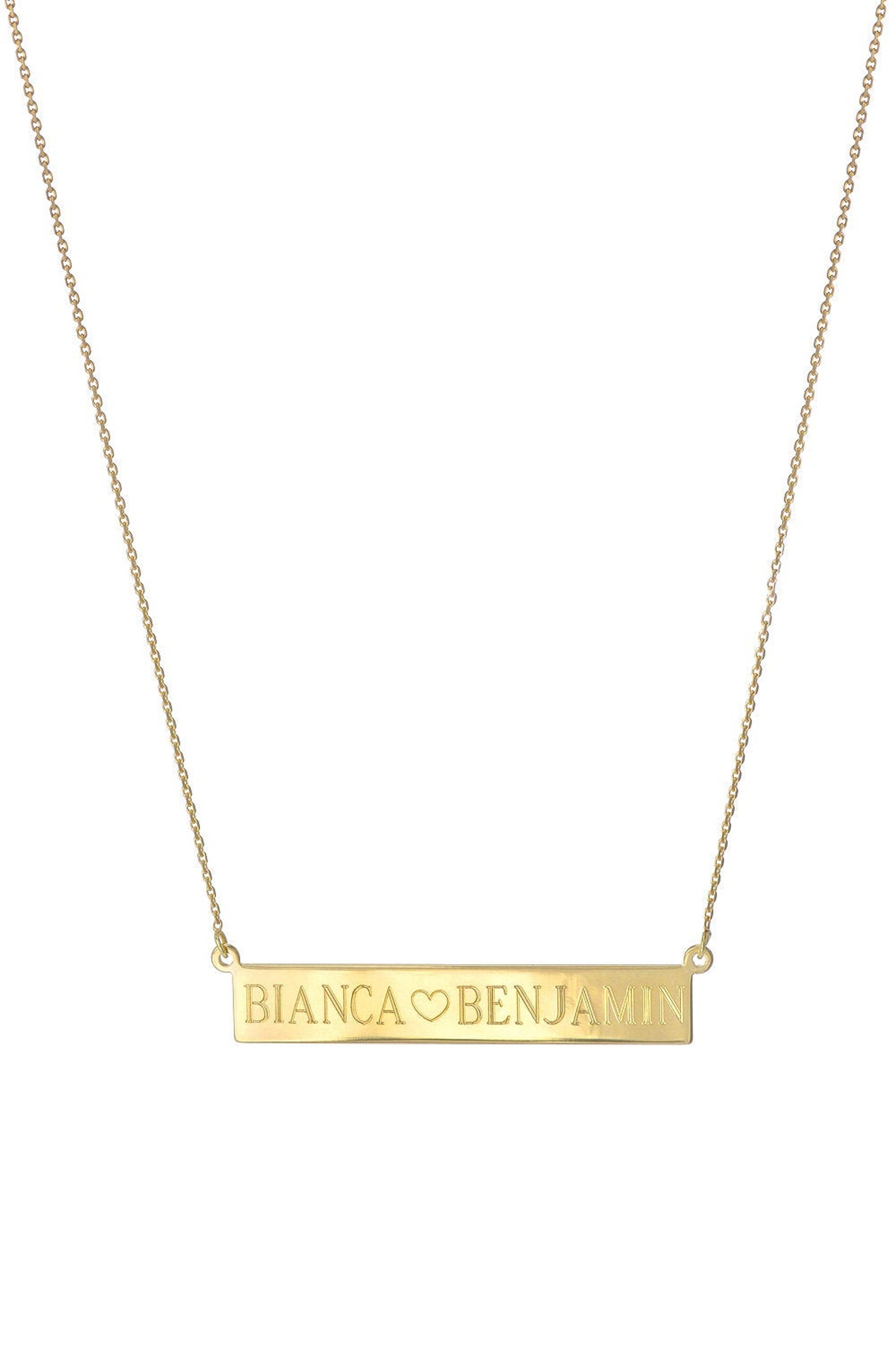 14K Yellow Block Nameplate 16-18