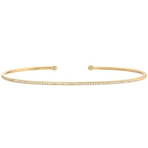 14k Gold Diamond Pave cuff Bracelet