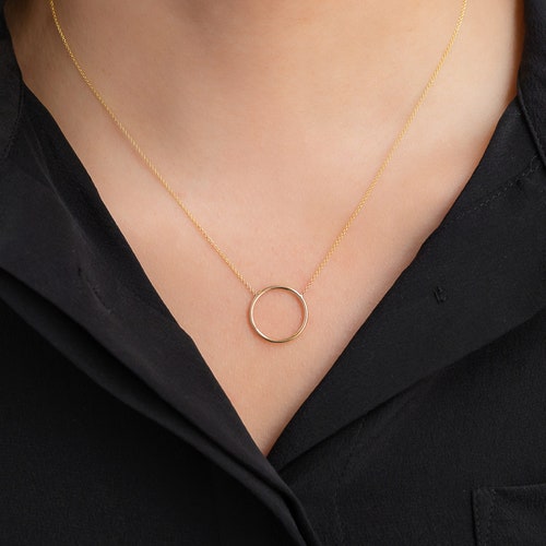 Infinity Necklace Rose Gold Interlocking Circle Necklace for Etsy