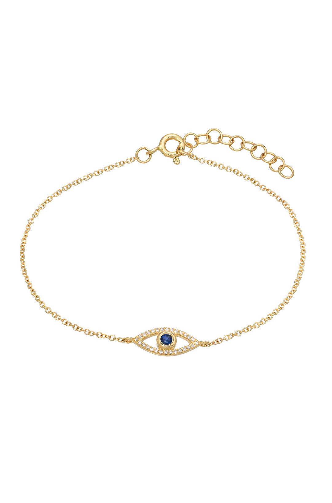 Diamond and Sapphire Evil Eye Bracelet - Etsy