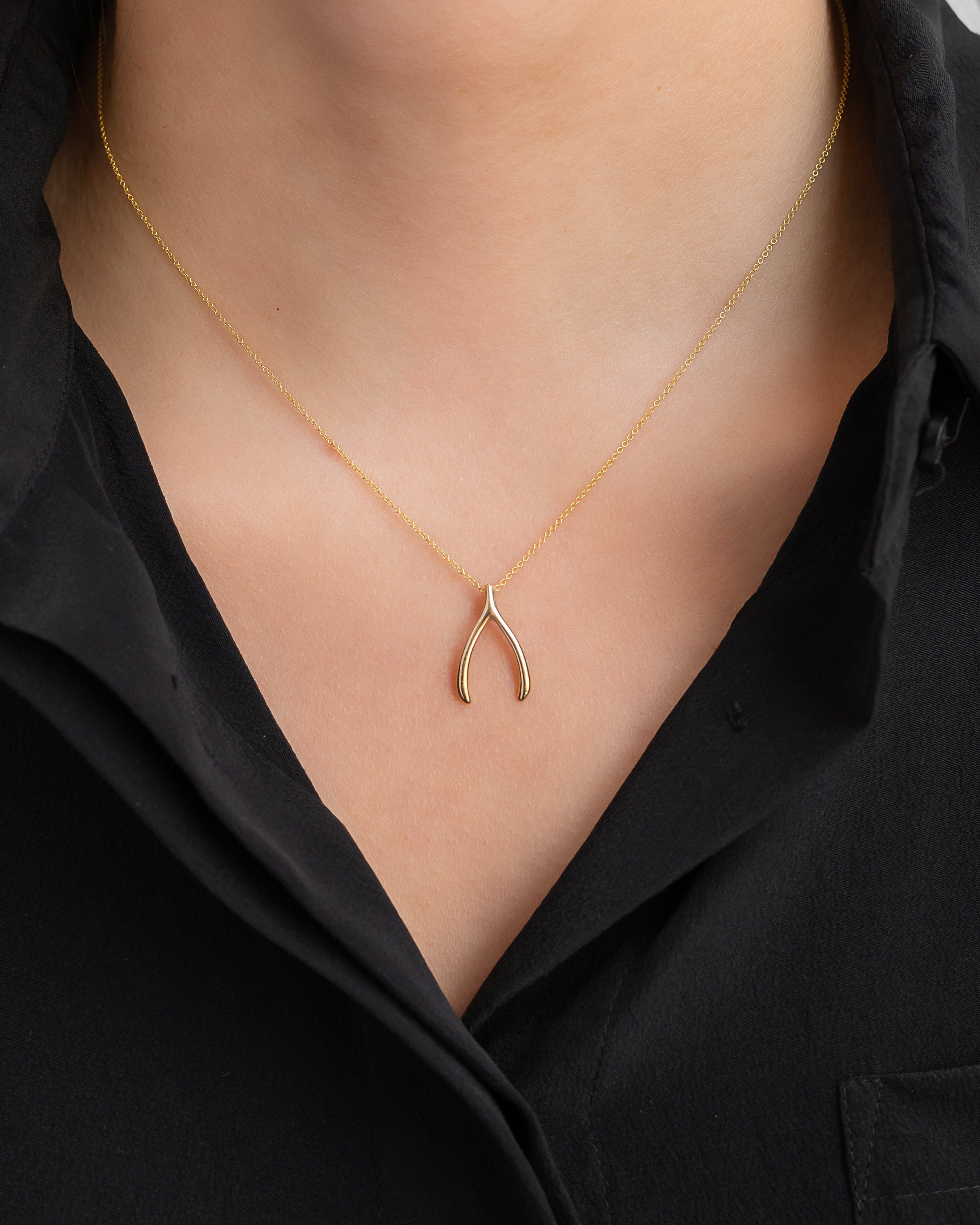 10k Wishbone Necklace – Lisa Fletcher Jewellery