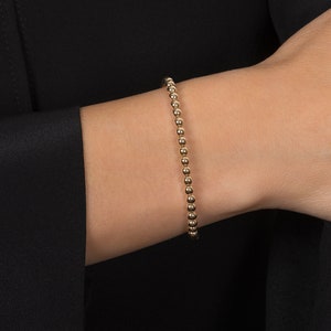 14k Gold 4mm Beaded Bracelets image 3