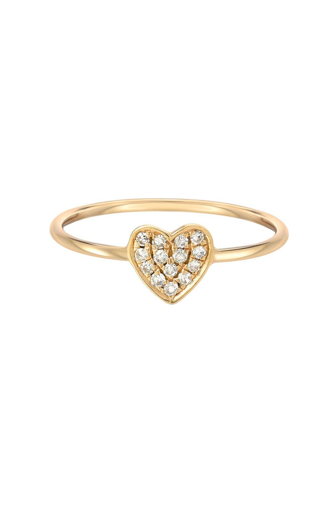 Diamond Heart Ring - Etsy