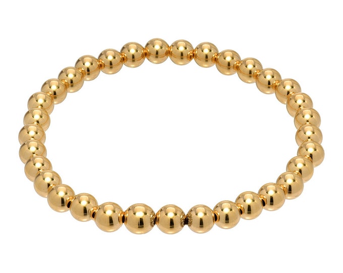 14k Gold 5mm Beaded Bracelets - Etsy