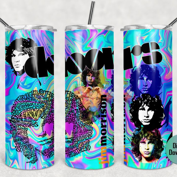 Jim Morrison, The Doors; Rock Band. Digital Design 20 oz Tumbler. PNG, JPG