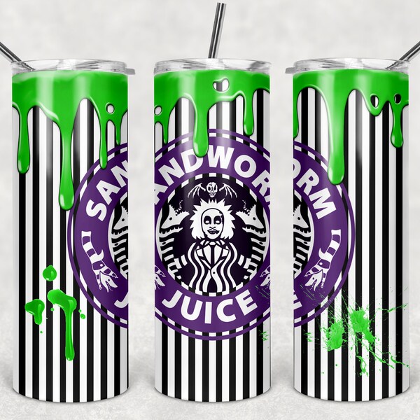 Beetlejuice Inspired Tumbler. Sublimation Digital Download for Skinny 20oz Tumblers and More! PNG & JPG