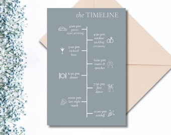 Wedding Day Timeline | Editable Wedding Timeline Invitation Template | Wedding Day Timeline for Guests | Wedding Schedule for Guests