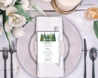 Dinner Menu Template | Christmas Themed Menu Template | Winter Menu Template | Holiday Dinner Menu