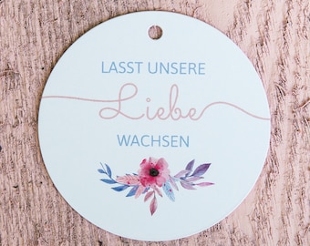 Flower seeds wedding | Let our love grow | Gift Tag | Pendant test tube | Pendant flower seeds | Guest gift | 10 pcs