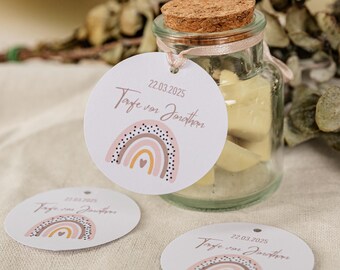 Baptism tags | Gift tags with name and date | 10 pieces | Paper tags for communion | Baptism gift | Baptism bag | Welcome