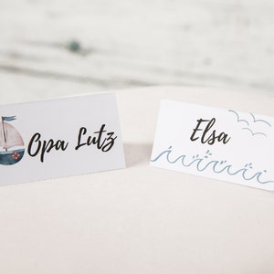Segnaposti marittimi | Decorazione per matrimonio sulla spiaggia | 6 targhette con nome personalizzate | accessori per matrimoni marittimi | Cancelleria per matrimoni