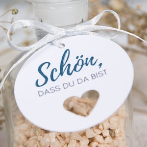 Ciondolo "È un piacere averti qui." con punzonatura a cuore per regali per gli ospiti e regali etichette regalo matrimonio compleanno battesimo 15 x
