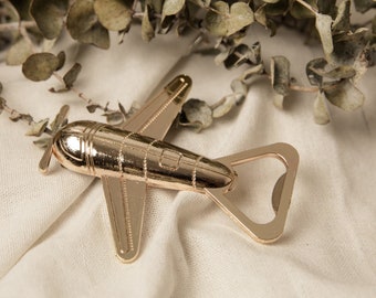 Bottle opener airplane as a gift for Christmas, wedding, birthday or christening for travel lovers and adventurers