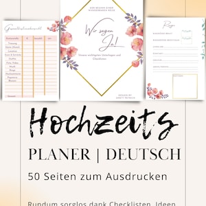 Wedding Checklists | Wedding Planner Book | wedding planner | 50 pages to design and print yourself | PDF