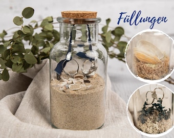 Glass wedding ring pillow with Baltic Sea sand and shells – maritime ring box alternative for beach weddings | Ring holder for coastal weddings