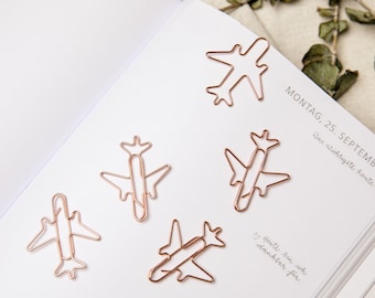 Airplane paper clips as a gift idea | for your bullet journal | for everyday office life | Set of 5 pieces | Christmas gift